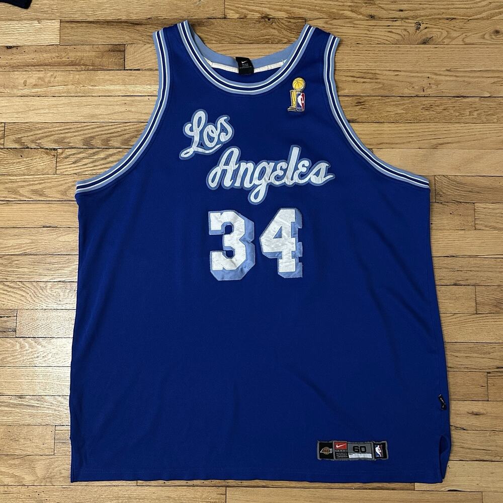 Vintage 2001 Nike LA Lakers Shaquille O’Neal #34 Jersey 4XL 60 NBA Finals